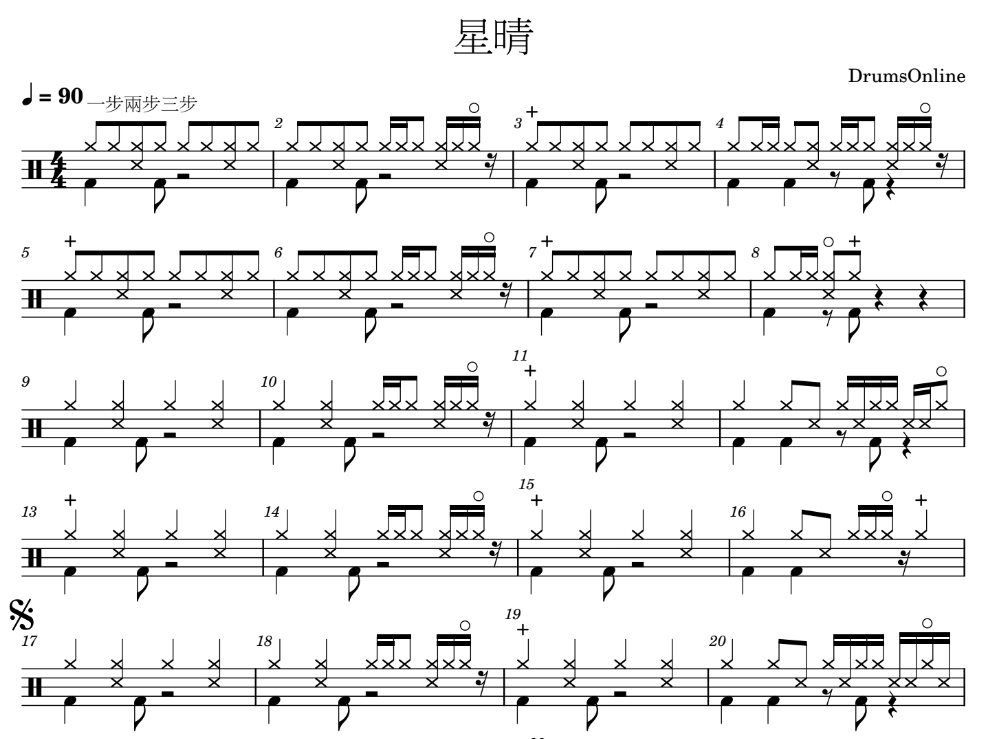 星晴 - 周杰倫 Jay Chou | Drum Sheet