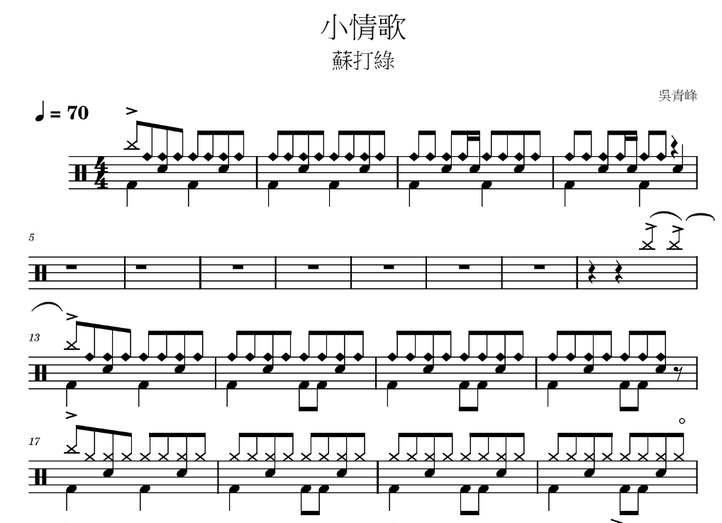 小情歌 - 蘇打綠 sodagreen | Drum Sheet